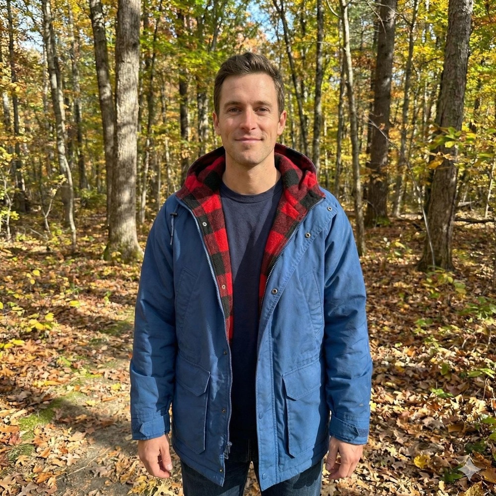 Vintage L.L. Bean Baxter State‎ Parka Blue Buffalo Plaid Lining Jacket L